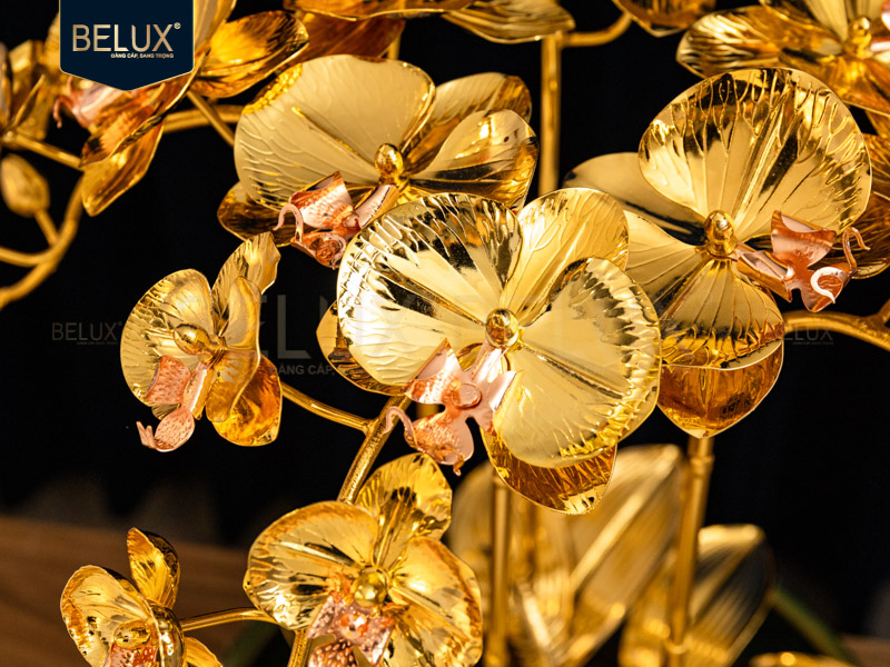 Chậu Lan Vàng Sen Ngọc Vàng mạ vàng 24k&nbsp;cao 43cm